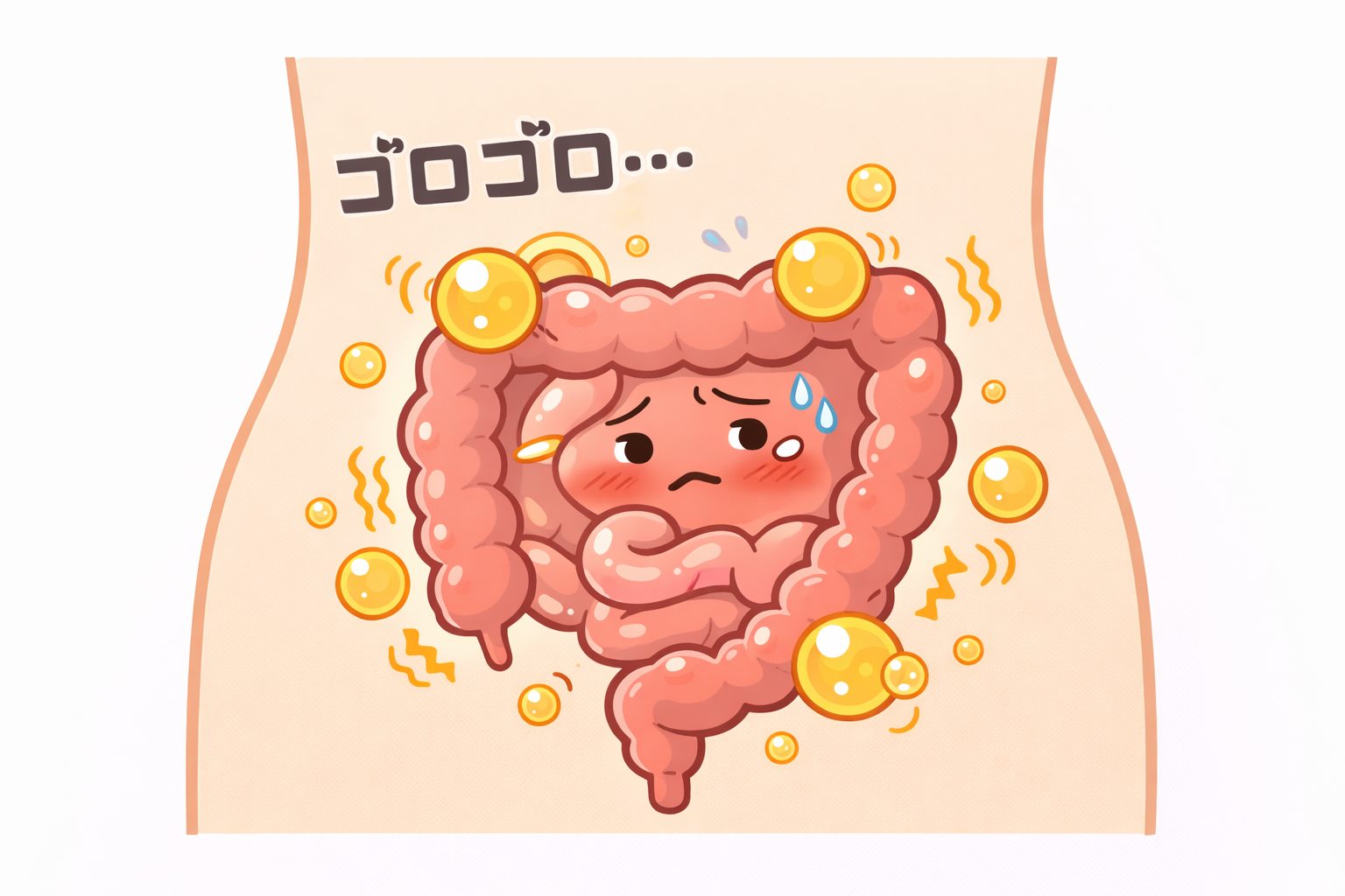 腸の中がゴロゴロしている様子